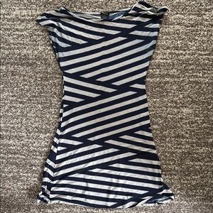 Rue21 Asymmetrical Blue and Gray Sheath Dress